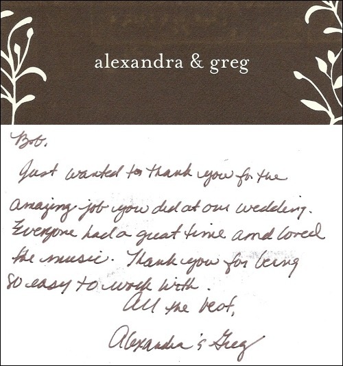 Alexandra & Greg thank you letter.