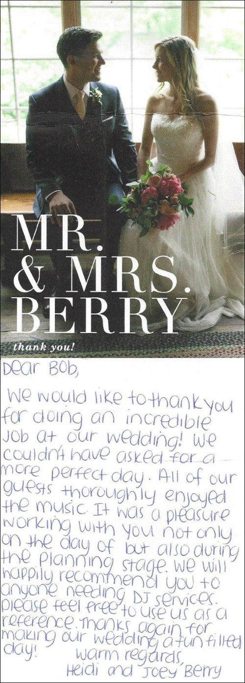 Heidi & Joey thank you letter.