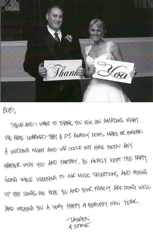 Lauren & Steve thank you letter.