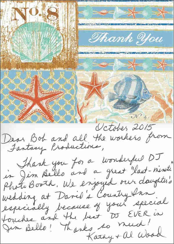 Kathy & Al Wood Thank you letter.